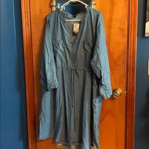 Torrid Zip Up Chambray Dress Size 3X NWT